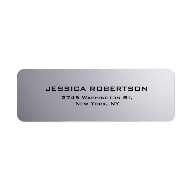 Grey Plain Elegant Modern Trendy Label (Front)