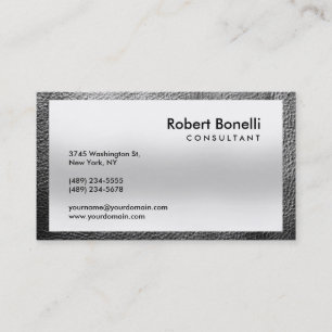 Grey Plain Modern Consultant Business Card
