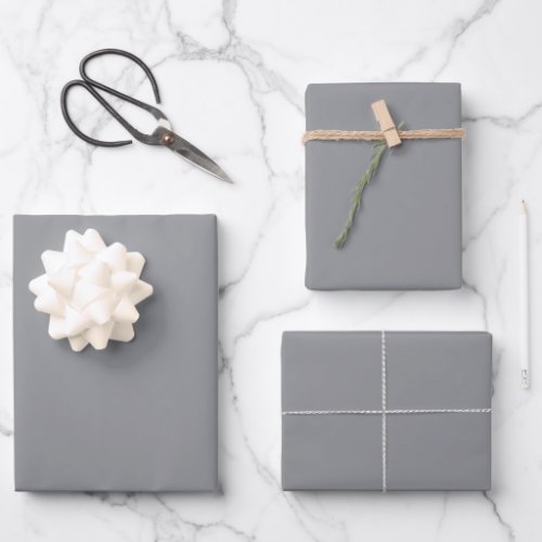 Grey plain solid color  wrapping paper sheets