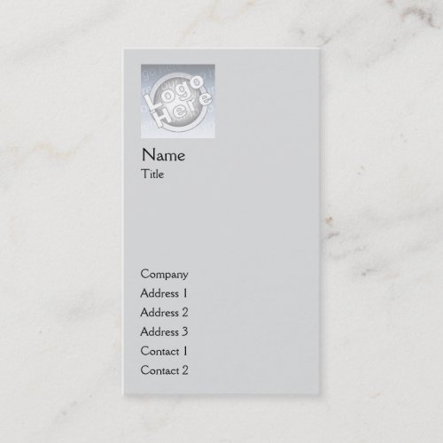 Grey Plain Vertical - Business Business Card Template