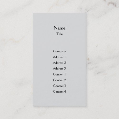 Grey Plain Vertical - Business Business Card