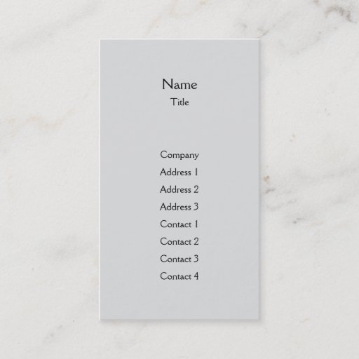 Customizable Grey Plain Vertical - Business Business Card