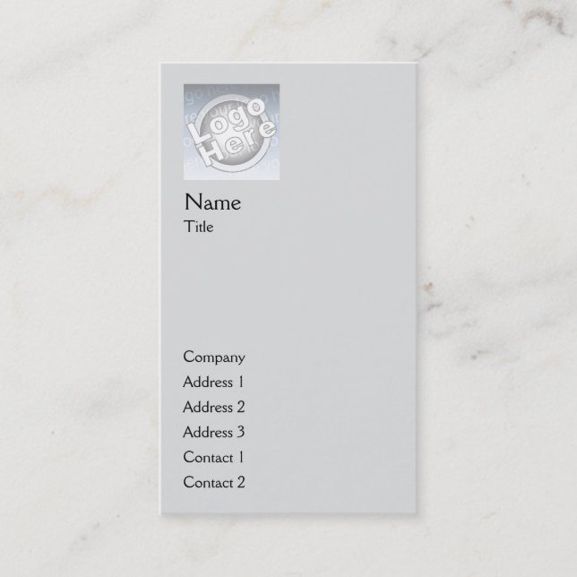 Grey Plain Vertical - Business Card (Front)