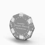 Grey Poker Chip Acrylic Award<br><div class="desc">This grey poker chip design award gives recognition to employees,  teammates,  or anyone that deserves it. You can customise this award with any text of your choice. Should you require any help with customising then contact us through the link on this page. Poker award.</div>