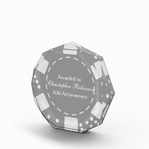 Grey Poker Chip Acrylic Award
