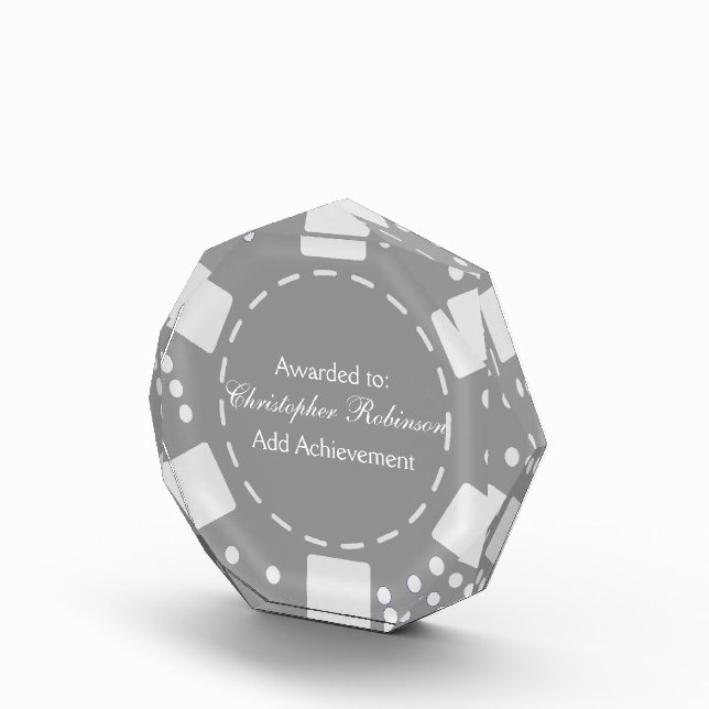 Grey Poker Chip Acrylic Award (Right)