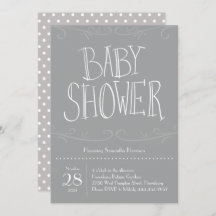 Grey Polka Dot Baby Shower Gray Modern