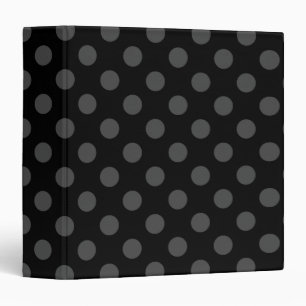Grey polka dots on black binder