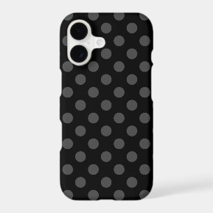 Grey polka dots on black iPhone 17 case