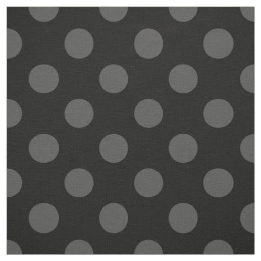 Grey polka dots on black fabric Zazzle
