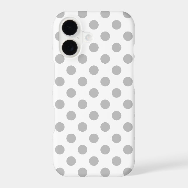 Grey polka dots on white Case-Mate iPhone case (Back)