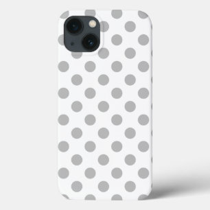 Grey polka dots on white Case-Mate iPhone case