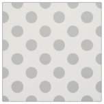 Grey polka dots on white fabric