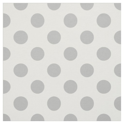 Grey polka dots on white fabric