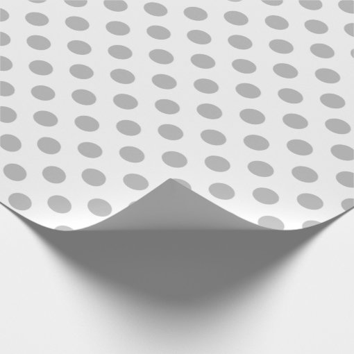 Grey polka dots on white wrapping paper Zazzle