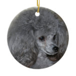 Grey Poodle Ornament
