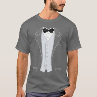 Grey Print Tuxedo T-Shirt