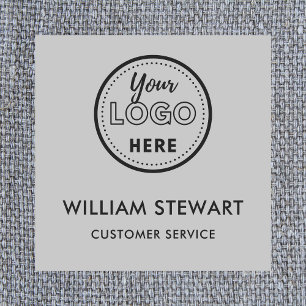 Grey Professional Custom Logo Employee Staff Name Tag