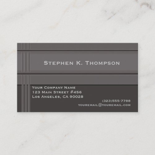 Grey Professional Stripes Block Business Cards