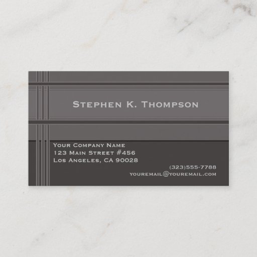 Customizable Grey Professional Stripes Block Business Cards