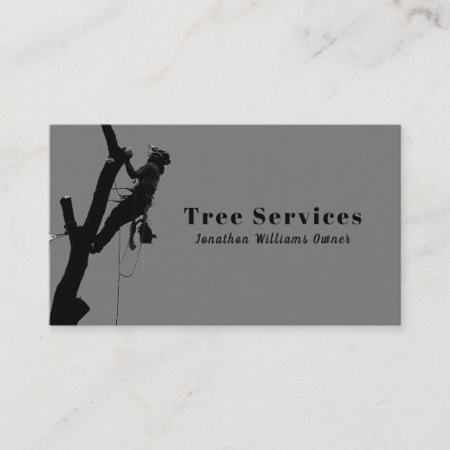 Grey Professional Tree Trimming Service Business Card