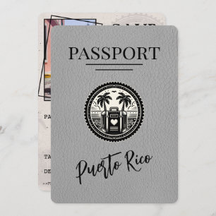Grey Puerto Rico Passport Save The Date