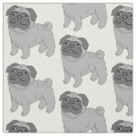 Grey Pug Dog Design Fabric