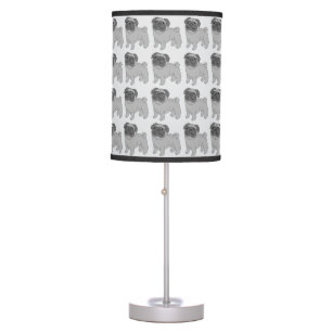 Grey Pug Dog Table Lamp