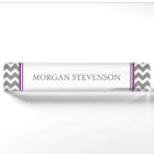 Grey Purple Chevron Desk Nameplate