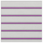 [ Thumbnail: Grey, Purple, Dark Grey & Light Grey Stripes Fabric ]