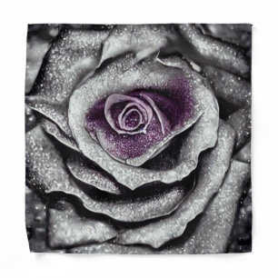 Grey Purple Rose Bandana