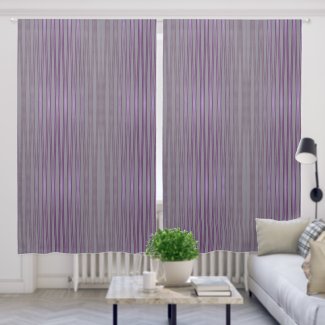 Grey Purple Striped Patterned Curtains