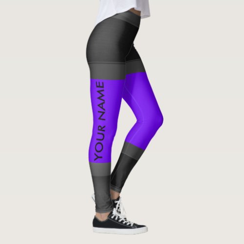 Grey Purple with Text Change The Color Womens Jog Leggings