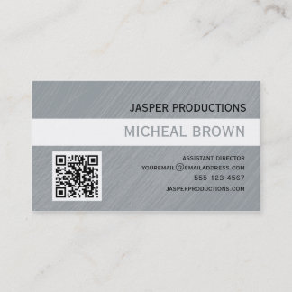 Grey QR Code Business Card