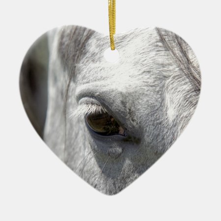 Grey Quarter Horse Stallion Ceramic Ornament