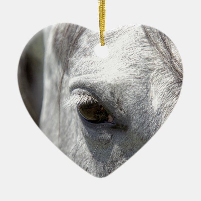 Grey Quarter Horse Stallion Ceramic Ornament (Front)