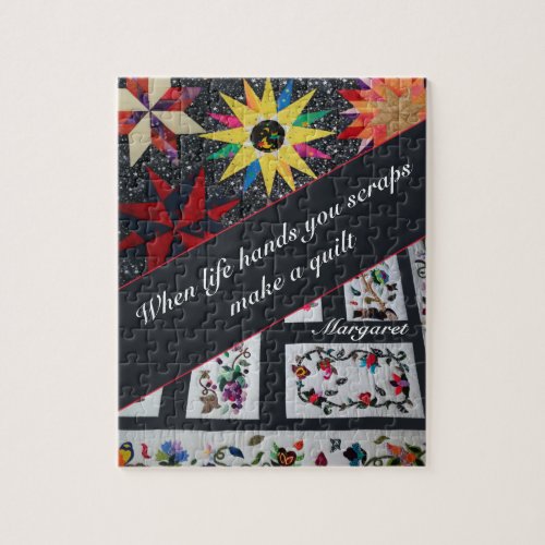 Grey Quilting Make A Quilt Quote Jigsaw Puzzle