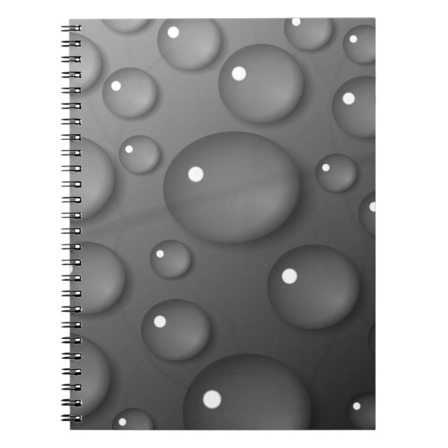 Grey Raindrop Background Notebook (Front)