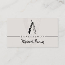 Grey razor grooming moustache beard trim haircut business card