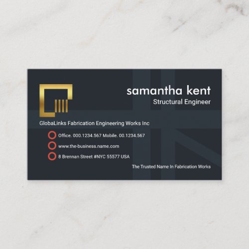 Grey Rebar Piling Works Structural Engineering Business Card