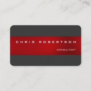 Grey Red Attractive Charming Business Card