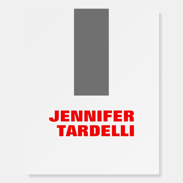 Grey Red Bold Minimalist Modern Professional Foam Board (Front)