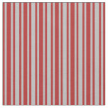 [ Thumbnail: Grey & Red Colored Lines Fabric ]