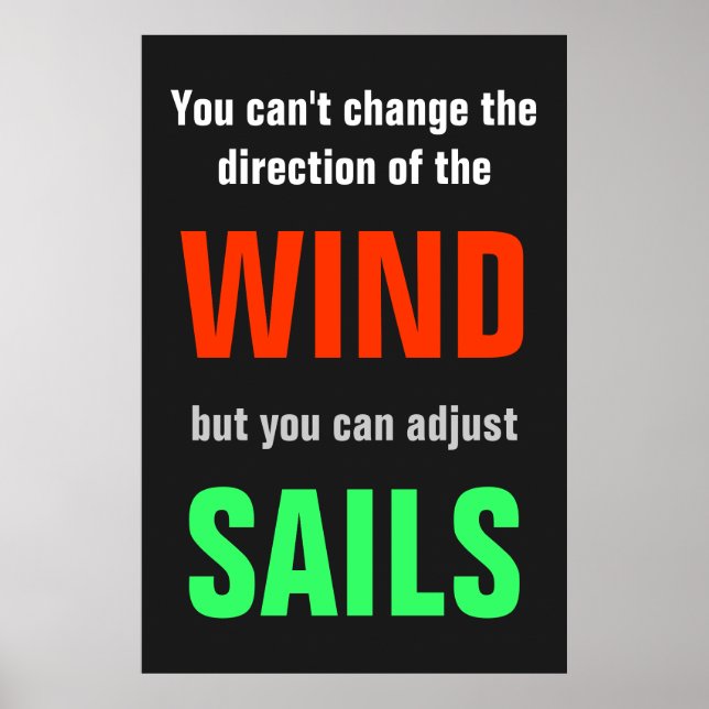 Grey Red Green Quote Success Direction Print (Front)