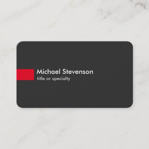 Grey Red Modern Rounded Consultant Business Card