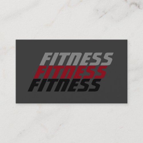 Grey Red Modern Sophisitcated Personal Trainer Business Card