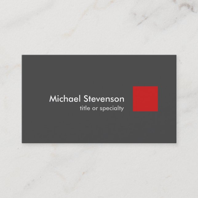 Grey Red Modern Unique Stylish Business Card (Front)