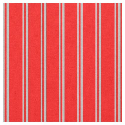 Grey & Red Striped Pattern Fabric