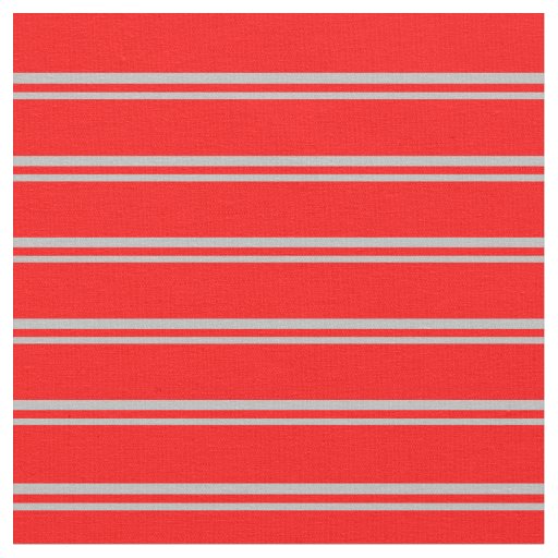 Grey & Red Striped Pattern Fabric