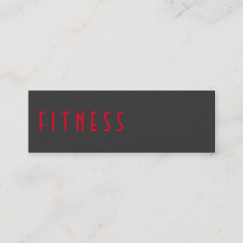 Grey Red Unique Personal Trainer Mini Business Card